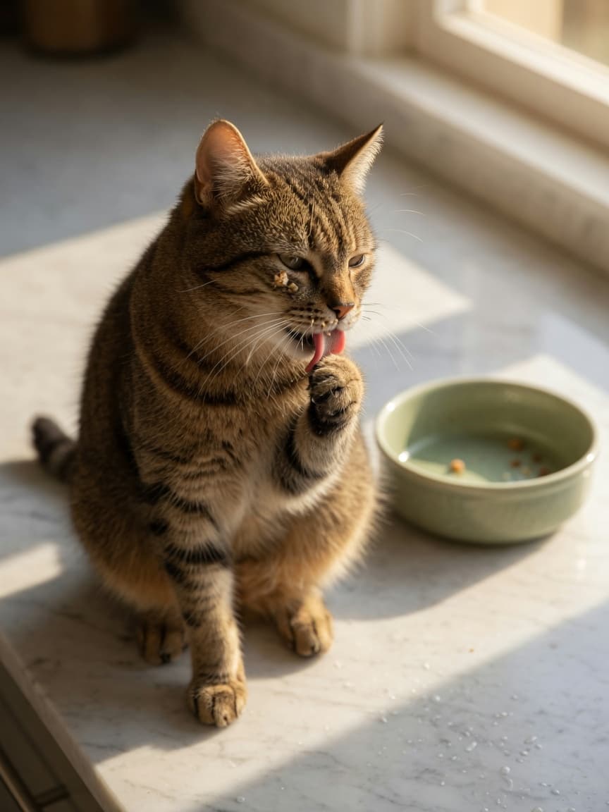 Why Do Cats Lick Their Paws After Eating?